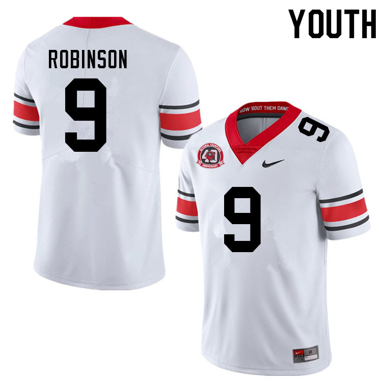Youth #9 Justin Robinson Georgia Bulldogs Nationals Champions 40th Anniversary College Football Jers